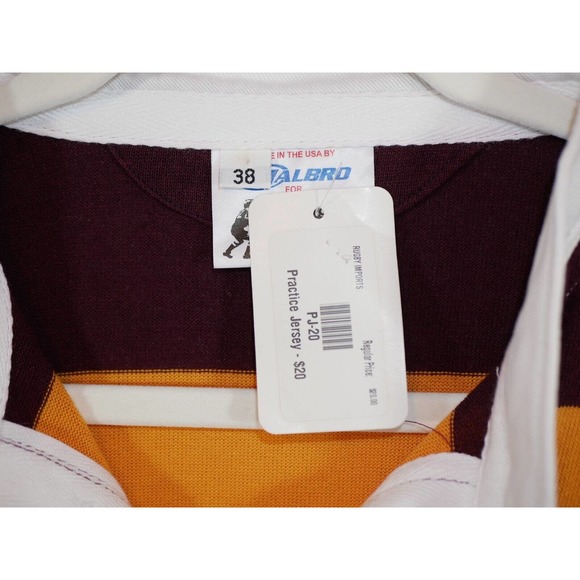 Vintage Halbro Rugby Polo Shirt Size 38 Medium M Made in USA NWT - Picture 3 of 12